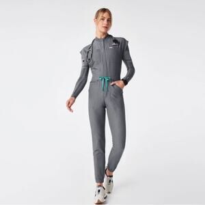 FIGS Graphite Rafaela Cargo Scrub Jumpsuit Sz.S